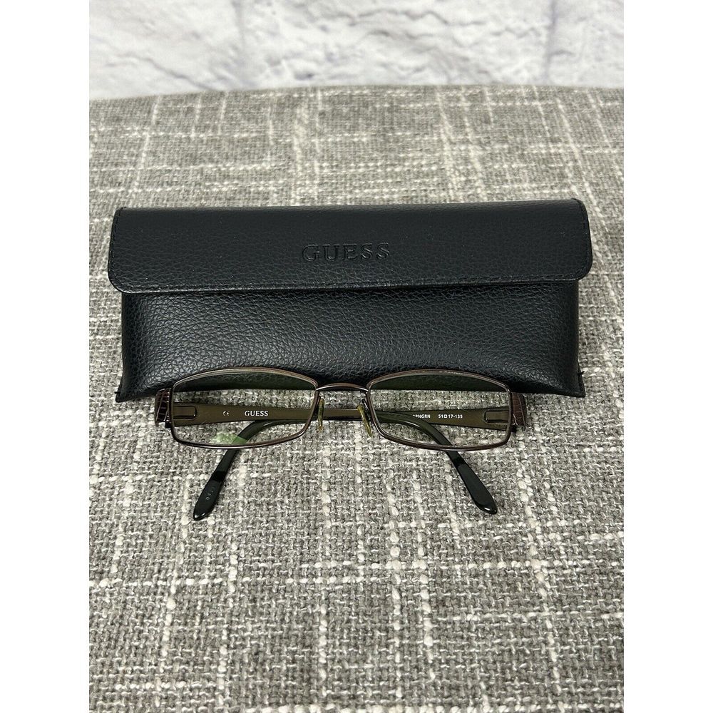 Guess Eyeglasses Frames Case GU2200 Unisex Full Frame BRNGRN‎ 51-17-135